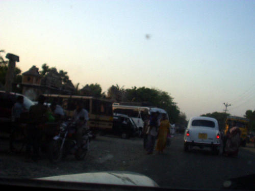 Strassenszene auf dem Weg nach Madras