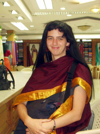 Moni with black long hair