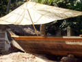 the boat planks are stiched together