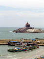 fisher boats and Vivekananda Memorial 