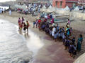 school class at the beach