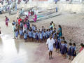 school class at the beach