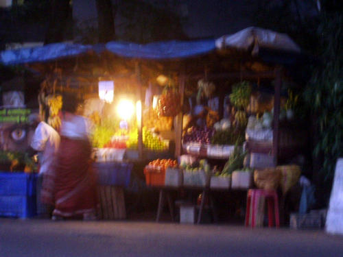 night scene on the road