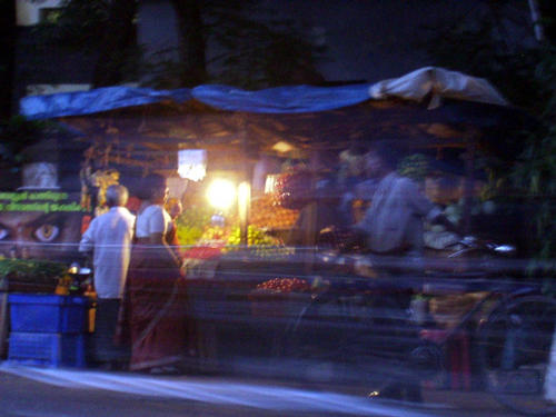 night scene on the road