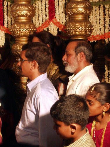 Family around the stage