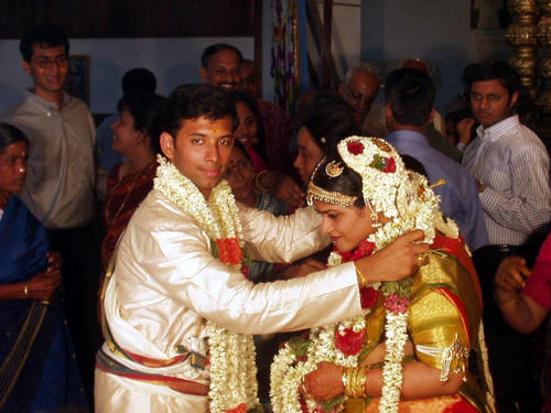 Exchanging Flower garlands