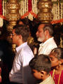 Family around the stage