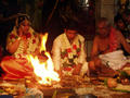 The fire (Agni) serves at witness to the wedding