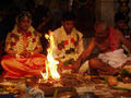 The fire (Agni) serves at witness to the wedding